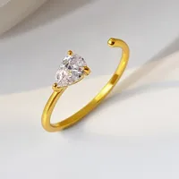 Water Droplets 925 Sterling Silver 18K Gold Plated White Gold Plated Open Rings main image 4