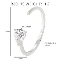 Water Droplets 925 Sterling Silver 18K Gold Plated White Gold Plated Open Rings main image 2