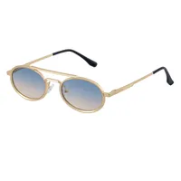 Round Frame Vacation Punk Pc Gradient Tinted Lenses Full Frame Men's Sunglasses sku image 6