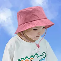 Children Unisex Solid Color Drawstring Cute Pastoral Bucket Hat main image 2