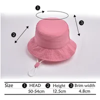 Children Unisex Solid Color Drawstring Cute Pastoral Bucket Hat main image 5