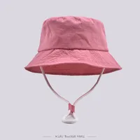 Children Unisex Solid Color Drawstring Cute Pastoral Bucket Hat sku image 1