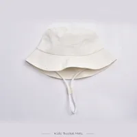 Children Unisex Solid Color Drawstring Cute Pastoral Bucket Hat sku image 2