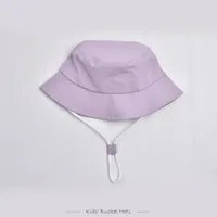 Children Unisex Solid Color Drawstring Cute Pastoral Bucket Hat sku image 4