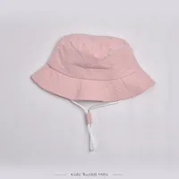 Children Unisex Solid Color Drawstring Cute Pastoral Bucket Hat sku image 5