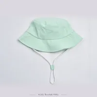 Children Unisex Solid Color Drawstring Cute Pastoral Bucket Hat sku image 7