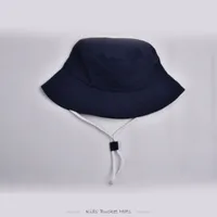 Children Unisex Solid Color Drawstring Cute Pastoral Bucket Hat sku image 12
