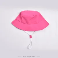Children Unisex Solid Color Drawstring Cute Pastoral Bucket Hat sku image 14