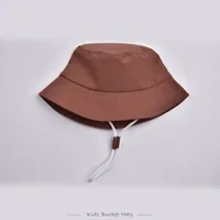 Children Unisex Solid Color Drawstring Cute Pastoral Bucket Hat sku image 10