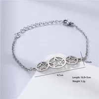 Double Heart Electrocardiogram Heart Shape Cute Hip-Hop Lady 201 Stainless Steel Bracelets In Bulk sku image 7