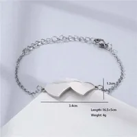 Double Heart Electrocardiogram Heart Shape Cute Hip-Hop Lady 201 Stainless Steel Bracelets In Bulk main image 6