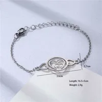 Double Heart Electrocardiogram Heart Shape Cute Hip-Hop Lady 201 Stainless Steel Bracelets In Bulk sku image 10