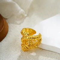 Glam Luxurious Alloy C Shape Asymmetrical Women's Rings Bangle main image 5