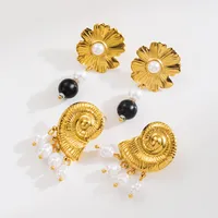 1 Pair Flower Sweet Artistic 304 Stainless Steel Plating Drop Earrings main image 3