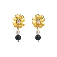 1 Par Flor Dulce Artístico Acero Inoxidable 304 Enchapado Pendientes De Gota main image 5