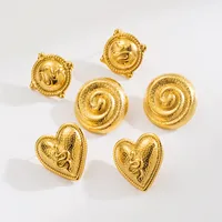 1 Paire Couleur Unie Style Moderne Style De Luxe À Prix Abordable Acier Inoxydable 304 Placage Boucles D'Oreilles main image 1