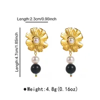 1 Pair Flower Sweet Artistic 304 Stainless Steel Plating Drop Earrings sku image 2