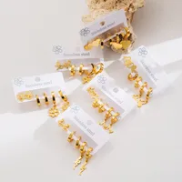 1 Set Star Flower Butterfly Retro Modern Style 304 Stainless Steel Plating Earrings main image 4