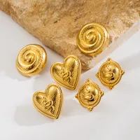 1 Paire Couleur Unie Style Moderne Style De Luxe À Prix Abordable Acier Inoxydable 304 Placage Boucles D'Oreilles main image 3