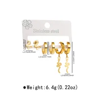 1 Set Star Flower Butterfly Retro Modern Style 304 Stainless Steel Plating Earrings main image 2