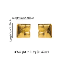 1 Paire Couleur Unie Exagéré Brillant Acier Inoxydable 304 Placage Boucles D'oreilles main image 2