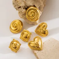 1 Paire Couleur Unie Style Moderne Style De Luxe À Prix Abordable Acier Inoxydable 304 Placage Boucles D'Oreilles main image 4