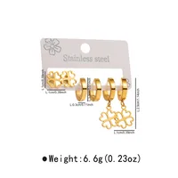 1 Set Star Flower Butterfly Retro Modern Style 304 Stainless Steel Plating Earrings sku image 3