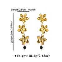1 Pair Flower Classical Sweet 304 Stainless Steel Plating Drop Earrings main image 2