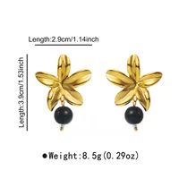 1 Pair Flower Classical Sweet 304 Stainless Steel Plating Drop Earrings sku image 2