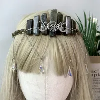 Women's Moon Solid Color Classical Pastoral Gem Iron Hair Band sku image 4