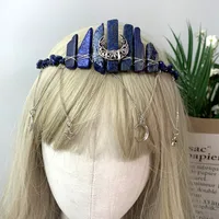 Women's Moon Solid Color Classical Pastoral Gem Iron Hair Band sku image 5