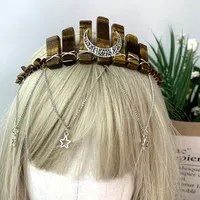 Women's Moon Solid Color Classical Pastoral Gem Iron Hair Band sku image 2