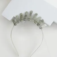 Women's Solid Color Classical Pastoral Gem Iron Hair Band main image 4
