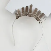 Women's Solid Color Classical Pastoral Gem Iron Hair Band sku image 9