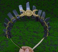 Women's Solid Color Chinoiserie Classical Handmade Gem Iron Hair Band sku image 9