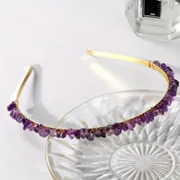 Women's Solid Color Ethnic Style Pastoral Gem Iron Hair Band main image 8