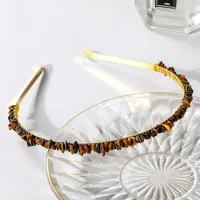 Women's Solid Color Ethnic Style Pastoral Gem Iron Hair Band sku image 2