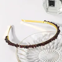 Women's Solid Color Ethnic Style Pastoral Gem Iron Hair Band sku image 6