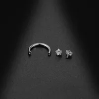 1 Piece Titanium Alloy Casual Simple Style Classic Style Pentagram Zircon Lip Rings Nose Ring main image 4