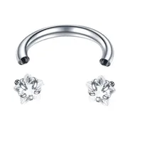 1 Piece Titanium Alloy Casual Simple Style Classic Style Pentagram Zircon Lip Rings Nose Ring main image 5