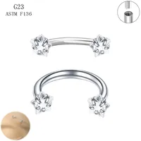 1 Piece Titanium Alloy Casual Simple Style Classic Style Pentagram Zircon Lip Rings Nose Ring main image 3