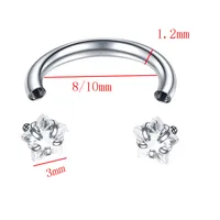 1 Piece Titanium Alloy Casual Simple Style Classic Style Pentagram Zircon Lip Rings Nose Ring main image 2
