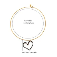 Forma De Corazón Reina Romántico Ropa De Calle Chapados En Oro De 18K Acero Inoxidable 304 Diamante De Imitación Collar Colgante Venta Al Por Mayor main image 2