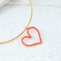 Forme De Cœur Reine Romantique Vêtement De Rue Plaqué Or 18K Acier Inoxydable 304 Imitation Diamant Pendentif De Gros main image 5