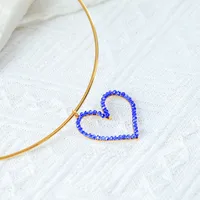 Forma De Corazón Reina Romántico Ropa De Calle Chapados En Oro De 18K Acero Inoxidable 304 Diamante De Imitación Collar Colgante Venta Al Por Mayor main image 4