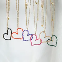 Heart Shape Queen Romantic Streetwear 18K Gold Plated 304 Stainless Steel Imitation Diamond Pendant Necklace Wholesale main image 1