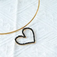 Heart Shape Queen Romantic Streetwear 18K Gold Plated 304 Stainless Steel Imitation Diamond Pendant Necklace Wholesale main image 9