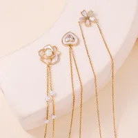 Forme De Cœur Fleur Papillon Reine Romantique Brillant Le Cuivre Pendentif Fermeture À Boucle De Type Homard main image 5