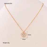 Heart Shape Flower Butterfly Queen Romantic Shiny Copper Pendant Necklace Lobster Trigger Clasp Closure sku image 1