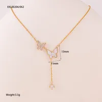Heart Shape Flower Butterfly Queen Romantic Shiny Copper Pendant Necklace Lobster Trigger Clasp Closure sku image 2